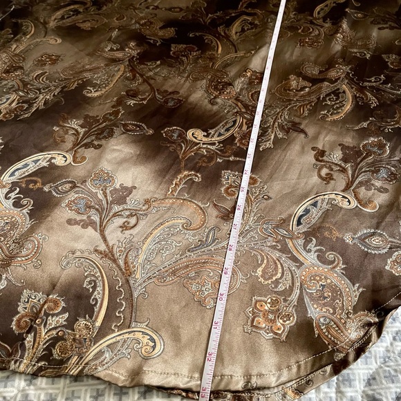 Vintage Gold 60s 70s silky Paisley Kaftan Mini butterfly Dress Angel Sleeves - Picture 11 of 16